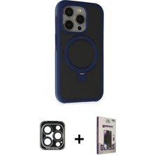 DS LLC Ieg™ iPhone 15 Pro Max Kılıf Ahenk Yansıma Özel Seri - Siyah Bilvis Hayalet Cam Ekran Koruyucu