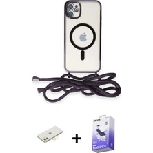 DS LLC Ieg™ iPhone 11 Kılıf Eksen Özel Seri - Siyah Bilvis 5in1 5d Magic Hayalet Cam Ekran Koruyucu +