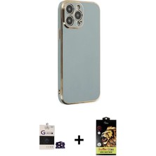 DS LLC Ieg™ iPhone 14 Pro Max Kılıf Yankı Serisi - Siyah Buffer Cam Ekran Koruyucu + Derin Mor Bilvis