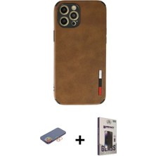 DS LLC Ieg™ iPhone 12 Pro Max Kılıf Doruk Asil Koleksiyonu - Siyah Bilvis Hayalet Cam Ekran Koruyucu +