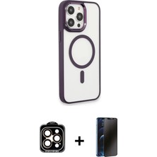 DS LLC Ieg™ iPhone 15 Pro Max Kılıf Yankı Işık Özel Seri - Siyah 3D Antistatik Hayalet Cam Ekran Ko