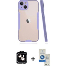 DS LLC Ieg™ iPhone 14 Kılıf Atlas Asil Serisi - Şeffaf Royal Nano Ekran Koruyucu + Turuncu Pvd Metal K