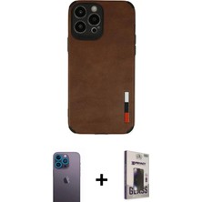 DS LLC Ieg™ iPhone 13 Pro Max Kılıf Doruk Asil Koleksiyonu - Siyah Bilvis Hayalet Cam Ekran Koruyucu +