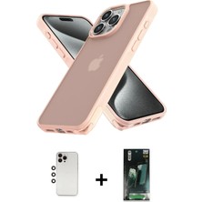 DS LLC Ieg™ iPhone 12 Pro Max Kılıf Atlas Form - Siyah 360 Mat Full Body Arka Koruyucu + Gökkuşağı