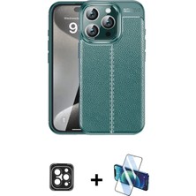 DS LLC Ieg™ iPhone 16 Pro Max Kılıf Doruk Klasik Özel Seri - Siyah 3D Antistatik Cam Ekran Koruyucu +