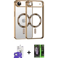 DS LLC Ieg™ iPhone 17 Air Kılıf Nova Işık Özel Seri - Siyah 360 Mat Full Body Arka Koruyucu + Gold B