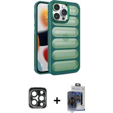 DS LLC Ieg™ iPhone 15 Pro Max Kılıf Yadigar Doku Özel Seri - Siyah Vanessa Magic Cam + Lacivert Pvd Me