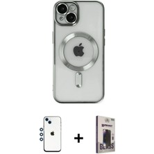 DS LLC Ieg™ iPhone 14 Kılıf Nova Işık Özel Seri - Siyah Bilvis Hayalet Cam Ekran Koruyucu + Mavi Shi