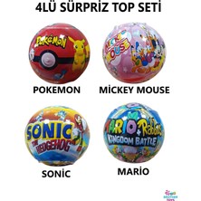 Brother Toys 4'lü Sürpriz Top Seti - Sonic, Mario, Mickey Mouse, Pokemon Oyuncak Figür