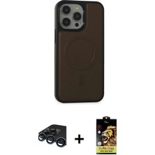 DS LLC Ieg™ iPhone 15 Pro Max Kılıf Zirve Işık Serisi - Siyah Buffer Cam Ekran Koruyucu + Lacivert Ra