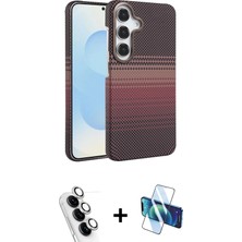 DS LLC Ieg™ Galaxy A25 5g Kılıf Doruk Serisi - Siyah 3D Antistatik Seramik Nano Ekran Koruyucu + Gümü