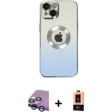 DS LLC Ieg™ iPhone 14 Plus Kılıf Kutup Yansıma Özel Seri - Şeffaf Maxco Cam Ekran Koruyucu + Mavi Ra