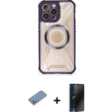 DS LLC Ieg™ iPhone 12 Pro Max Kılıf Kutup Modern - Siyah 3D Antistatik Hayalet Cam Ekran Koruyucu + Gü