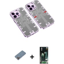 DS LLC Ieg™ iPhone 13 Pro Max Kılıf Ufuk Doku Prime - Şeffaf 360 Full Body Arka Koruyucu + Mor Metal K