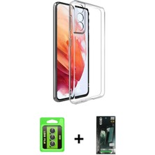 DS LLC Ieg™ Galaxy S23 Kılıf Zirve Doku - Şeffaf 360 Full Body Arka Koruyucu + Yeşil Raze Metal Kamer