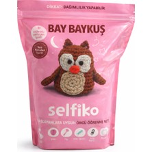 Selfiko Baykuş Amigurumi Örgü Kiti – Başlangıç Seviyesi Dıy Set