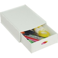 PremiumPort Pratik Masa Altı Saklama Kabı, Beyaz, Gizli Çekmece Organizer