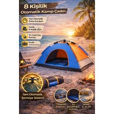 Munico 8 Kişilik Kamp Çadırı Hızlı Kurulum Şemsiye Sistem Su Geçirmez Dayanıklı Doğa Çadırı Otomatik Kamp