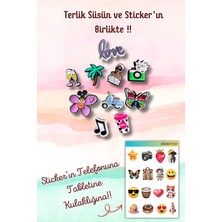 Birikiyedi Jibbitz Terlik Süsü 10'lu Set Delikli Terliklerle Uyumlu/nota,kelebek,love,motor,içecek