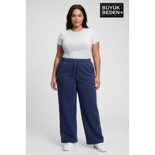 Superlife Kadın Büyük Beden Bol Paça  Yüksek Bel Lastikli Salaş Eşofman Altı SPR26BEA988