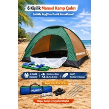 Munico 6 Kişilik Kamp Çadırı Geniş Iç Alan Manuel Kurulum Dayanıklı Kumaş Outdoor Aile Kampı Festival Çadır
