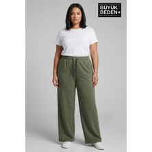 Superlife Kadın Büyük Beden Bol Paça  Yüksek Bel Lastikli Salaş Eşofman Altı SPR26BEA988