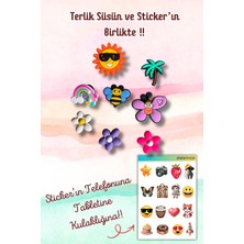 Birikiyedi Jibbitz Terlik Süsü 8'li Set Delikli Terliklerle Uyumlu/çiçek,güneşkelebek