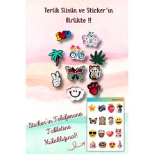 Birikiyedi Jibbitz Terlik Süsü 10'lu Set Delikli Terliklerle Uyumlu/bulut,ı Love You,kedicik Figürlü