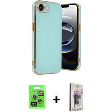 DS LLC Ieg™ iPhone 16E Kılıf Yankı Serisi - Siyah Bilvis 3D Cam Ekran Koruyucu + Gümüş Raze Metal K