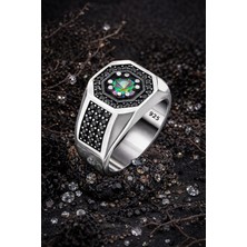 Siset Gümüş 925 Ayar Mistik Topaz  Taşlı  Erkekgümüş  Yüzük