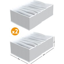 PremiumPort 2 Adet 8 Gözlü Çekmece Içi Akordiyon Organizer, Xlarge 30X39X14
