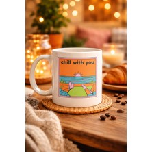 Feedback Chill With You Tasarımlı Porselen Kupa – Model 35 - Sıcacık Anlar Için Özel Tasarım Kahve Kupası