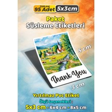 Sb Store Teşekkür Etiketi Thank You Ambalaj Hediye Süsleme Etiketi Model 56 - 95 Adet 5cm