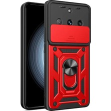 Feedback Newface Realme 11 Pro Kılıf Pars Lens Yüzüklü Silikon - Kırmızı