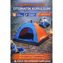 Munico 4 Kişilik Otomatik Kamp Çadırı Hızlı Kurulum Su Geçirmez Dayanıklı Festival Çadırı Kamp Çadırı