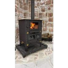 Kaan Kuzine Büyük Boy Şömine Kuzine Soba - Fırınlı & Tuğlalı - Özel Tasarım El Işçiliği