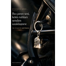 Motobros Motosiklet Aksesuar Kanat Figürlü Guardian Bell Motorcu Anahtarlık-Şans ve Koruma Çanı Uğur Tılsımı