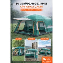 Munico 2 Odalı Dayanıklı Kamp Çadırı ile Koruma Altında Çift Odalı Çadır – Kamp, Tatil ve Seyahat Için
