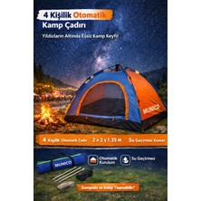 Munico 4 Mevsim Soğuk Sıcak 4 Kişilik Kamp Çadırı Tam Otomatik Açılır Sistem Su Geçirmez Kamp Çadırı
