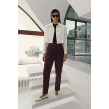 Sateen Talia Havuç Pantolon - Mürdüm