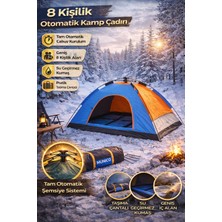 Munico 4 Mevsim Soğuk Sıcak 8 Kişilik Kamp Çadırı Tam Otomatik Açılır Sistem Su Geçirmez Kamp Çadırı