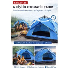 Munico 6 Kişilik Kamp Çadırı Tam Otomatik Kurulum Su Geçirmez Dayanıklı Festival Kamp Çadırı Açılır Sistem