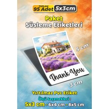 Sb Store Teşekkür Etiketi Thank You Ambalaj Hediye Süsleme Etiketi Model 53 - 95 Adet 5cm