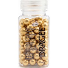 Dr. Gusto Altın (Gold) Draje Süsleme Şekeri 100 gr No:5 – Pasta ve Tatlı Dekor Incisi