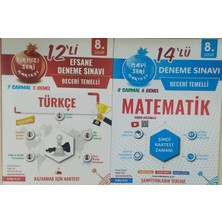 Nartest Yayınevi 8. Sınıf  Türkçe 12 Deneme Sınavı (7 Sarmal + 5 Genel)+Matematik  14 Deneme Sınavı (8 Sarmal + 6 Genel)