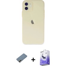 DS LLC Ieg™ iPhone 12 Kılıf Atlas Minimal Prime - Siyah Bilvis 5in1 5d Magic Hayalet Cam Ekran Koruyucu