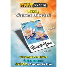 Sb Store Teşekkür Etiketi Thank You Ambalaj Hediye Süsleme Etiketi Model 54 - 95 Adet 5cm