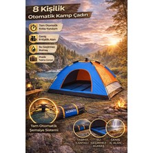 Munico 8 Kişilik Şemsiye Sistem Otomatik Kamp Çadır Hızlı Kurulum Su Geçirmez Dayanıklı Geniş Iç Alan Çadır