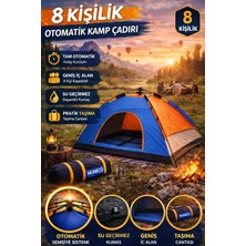 Munico Su Geçirmez Dayanıklı Outdoor Çadır 8 Kişilik Kamp Çadırı Kolay Kurulum Otomatik Sistem Su Geçirmez