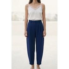 Sateen Talia Havuç Pantolon - Lacivert